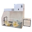 Laboratory Filtered Containment Glove Box, Single User, Clear Acrylic/Static Dissipative Acrylic