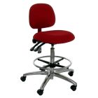 Industrial Seating Series 60 Bench  Height ESD Chair with Polished Aluminum Base, Conductive Fabric