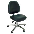 Industrial Seating Series 10 Desk Height ESD Chair with Polished Aluminum Base, Dissipative Vinyl