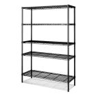 Metro 5ES183074NBL Black Super Erecta 5-Shelf Wire Shelving Rack, 18" x 30" x 74"