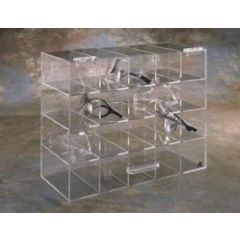 AK, LTD. AK-235 Acrylic Safety Glasses Holder with 20 Slots, 6.5" x 15" x 12" 