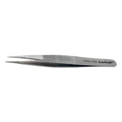 Aven 18037USA Technik High Precision Heavy-Duty Stainless Steel Tweezers with Finger Groves, Thick, Flat Edges & Serrated, Straight, Strong, Pointed Tips