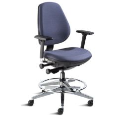 BioFit MVMT Pro Series Mid Height Chair with Polished Aluminum Base, Fabric