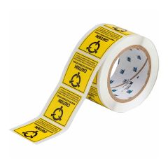 Brady Worldwide SL-4 "Caution" Static Sensitive Electronic Devices Warning Labels, Black on Yellow, 2" x 2" (Roll of 500)