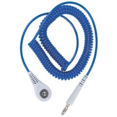 Desco 09151 Jewel Rapid Retraction Coil Cord, Angle, Sapphire, 10'