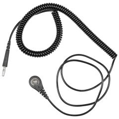 MagSnap&reg; Hip-to-Wristband Coil Cord, 4mm Snap to Banana Plug, Black, 6'