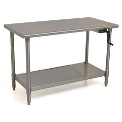 Eagle Deluxe Series Height Adjustable Stainless Steel Table with Shelf Base