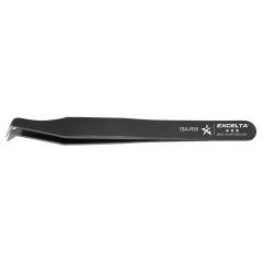 Excelta 15A-RW ★★★ General Purpose Relieved Epoxy Coated Carbon Steel Cutting Tweezer with 70° Angled & Rounded Tips