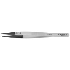 Excelta 162B-RT &#9733;&#9733;&#9733;&#9733;&#9733; Neverust&reg; Stainless Steel Tweezers with Finger Grips & Replaceable Peek, Straight, Pointed 0.030" Wide Tips