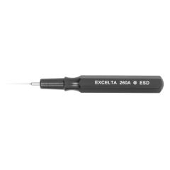 Excelta 260A-ESD &#9733;&#9733;&#9733; Mini-Spatula with Black Metal Handle & 0.01 Tip, 2.5" OAL