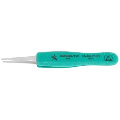 Excelta 2A-SA-PI-ET ★★ ESD-Safe Tapered Stainless Steel Tweezer with Ergo-Tweeze® Cushioned Grips & Straight Tapered Flat Tips