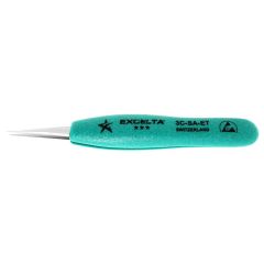 Excelta 3C-SA-ET Three Star 4.25" Straight Very Fine Point Anti-Magnetic Ergonomic Tweezer