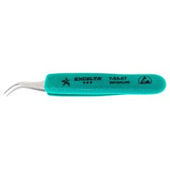 Excelta 7-SA-ET Three Star 4.50" Curved High Precision Point Anti-Magnetic Ergonomic Tweezer