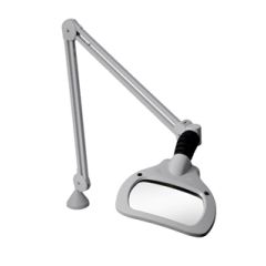 Luxo 18945LG WAVE+LED Magnifier with 5 Diopter Lens & Edge Clamp, Light Grey