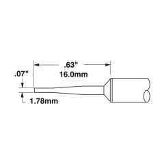 500 Series Long Reach 60&deg; Chisel Access Solder Cartridge, 1.6 x 15mm