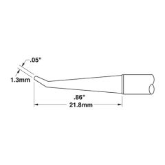 500 Series 30&deg; Bent Conical Reach Solder Cartridge, 1.3 x 22mm