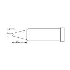 Metcal GT4-CH0010P 60&deg; Power Chisel Soldering Tip, 1.0 x 6.0mm