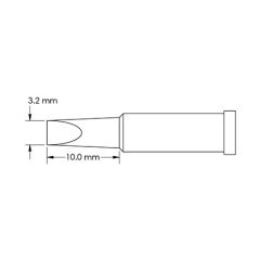 Metcal GT4-CH0032S 40&deg; Chisel Soldering Tip, 3.2 x 10mm