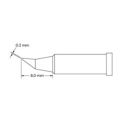 Metcal GT4-CN0002R Bent Conical Soldering Tip, 0.2 x 8.0mm