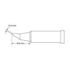 Metcal GT4-CN0004R Bent Conical Soldering Tip, 0.4 x 8.0mm