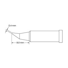 Metcal GT4-CN0004R-PK Bent Conical Soldering Tip, 0.4 x 8.0mm