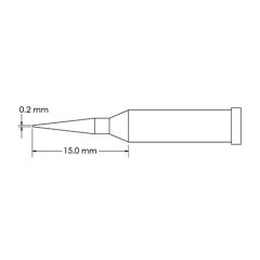 Metcal GT4-CN1502A-PK Conical Sharp Soldering Tip, 0.2 x 15mm