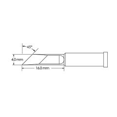 45&deg; Knife Solder Tip, 4.0 x 16mm