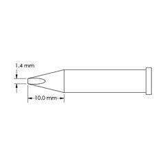 Metcal GT6-CH0014S-PK 40&deg; Chisel Soldering Tip, 1.4 x 10mm