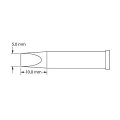 Metcal GT6-CH0050S-PK 40&deg; Chisel Soldering Tip, 5.0 x 10mm