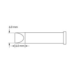 Power 60&deg; Chisel Solder Tip, 6.0 x 10mm