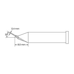 Metcal GT6-CN0004R-PK Bent Conical Soldering Tip, 0.4 x 8.0mm