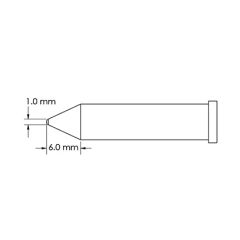 Power Conical Solder Tip, 1.0 x 6.0mm