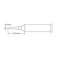 Metcal GT6-CN1502A Conical Sharp Soldering Tip, 0.2 x 15mm