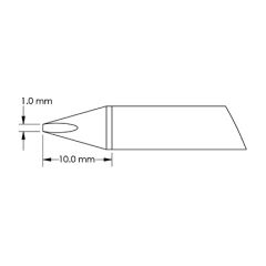 40&deg; Chisel Solder Cartridge, 1.0 x 10mm