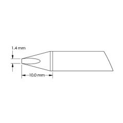 40&deg; Chisel Solder Cartridge, 1.4 x 10mm