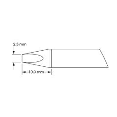 40&deg; Chisel Solder Cartridge, 2.5 x 10mm