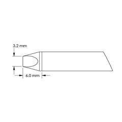 Power 60&deg; Chisel Solder Cartridge, 3.2 x 6.0mm