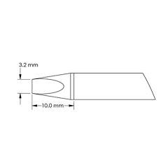 40&deg; Chisel Solder Cartridge, 3.2 x 10mm