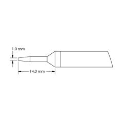 Sharp Conical Solder Cartridge, 1.0 x 14mm