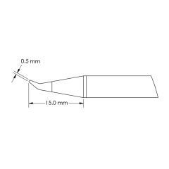 Bent Conical Reach Solder Cartridge, 0.5 x 15mm