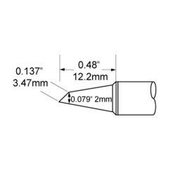 Drag Hoof Rework Solder Tip, 2.0mm