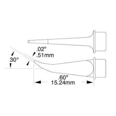 Metcal SMC-5HK0005S Long Reach Hook Solder Tip, 0.5mm