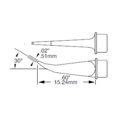 800 Series Long Hook Rework Cartridge, 0.5mm