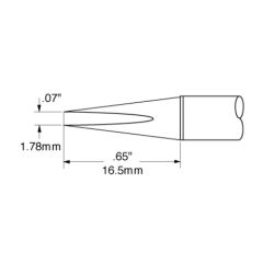 600 Series Long Chisel Solder Cartridge, 1.78mm