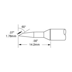 700 Series 30&deg; Bent Sharp Solder Cartridge, 1.78mm