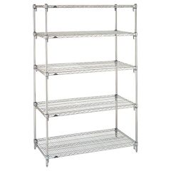 Metro 5A577C Chrome Super Adjustable™ 5-Shelf Wire Shelving Rack, 24" x 72" x 74"