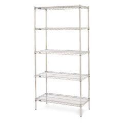 18" x 36" x 74" Chrome Wire Shelving Unit with 5 Super Erecta&reg; Wire Shelves