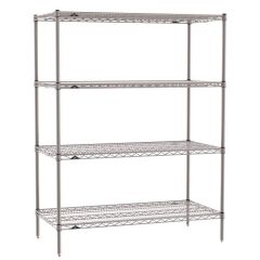 18" x 30" x 63" Metroseal Gray Wire Shelving Unit with 4 Super Erecta® Wire Shelves 