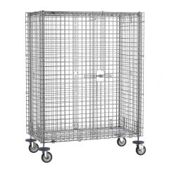 Metro SEC53EC Chrome Security Cart with Braking Casters, fits 24" x 36" Shelves