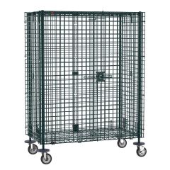 Metro SEC56EK3 Metroseal&reg; Green Security Cart with Braking Casters, fits 24" x 60" Shelves